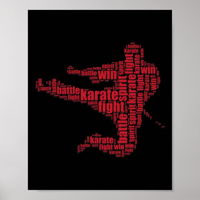Karate Martial Arts Word Cloud Tee  Poster (Front)