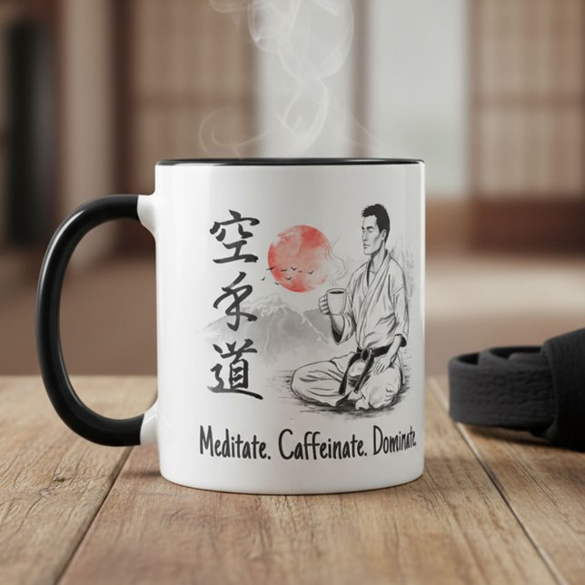 Karate - Meditate. Caffeinate. Dominate. Mug (Creator Uploaded)