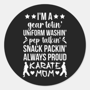 Karate Mom Definition Karate Mother Karate Mama Classic Round Sticker