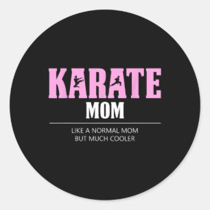 Karate Mom Funny Cooler Classic Round Sticker