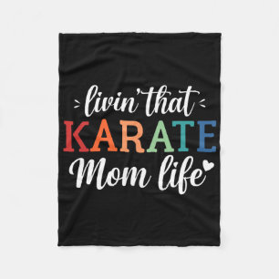 Karate Mom Life Retro -  Fleece Blanket