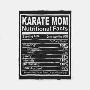 Karate Mom Nutritional Facts Fleece Blanket