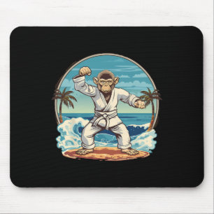 Karate Monkey Beach Kickboxing Jiu-jitsu Mma Marti Mouse Pad