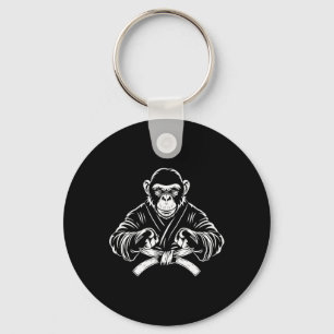 Karate Monkey Drawing Kickboxing Jiu-jitsu Mma Mar Keychain