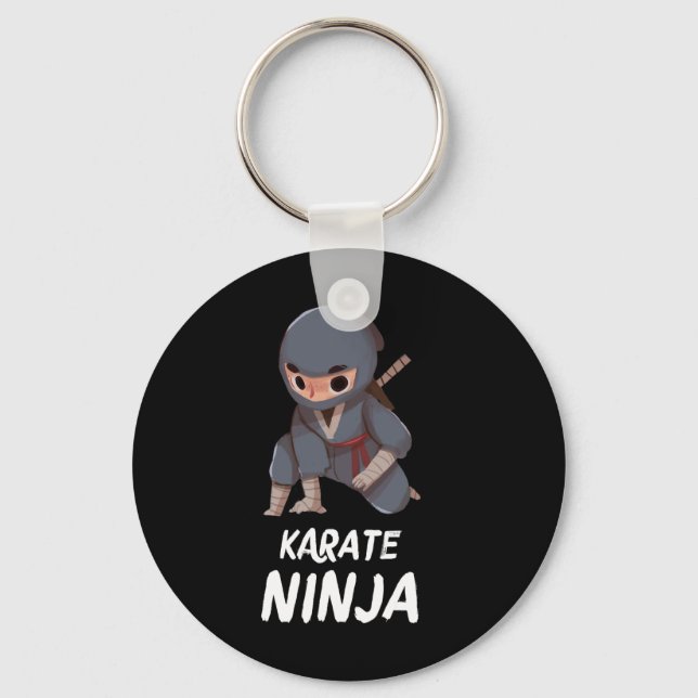 Karate Ninja Boy Funny Martial Arts Sports  Keychain (Front)
