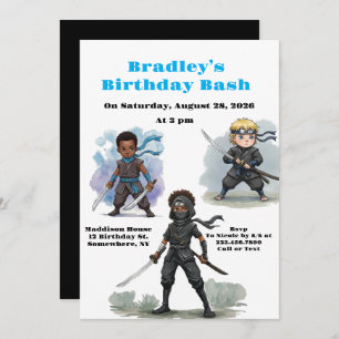 Karate Ninja Boy's Birthday Bash Invitation