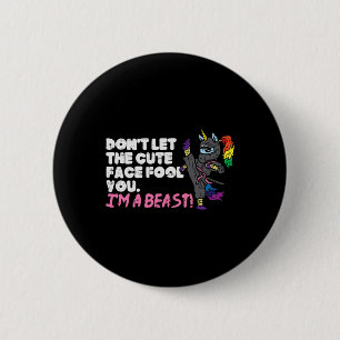 Karate Ninja Unicorn Cute Face Beast Taekwondo Wom 2 Inch Round Button