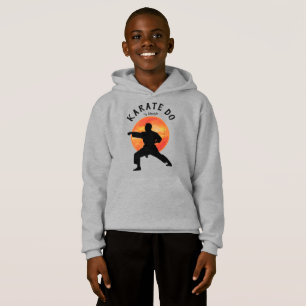 Karate noir gris Silhouette Japonaise Soleil levan