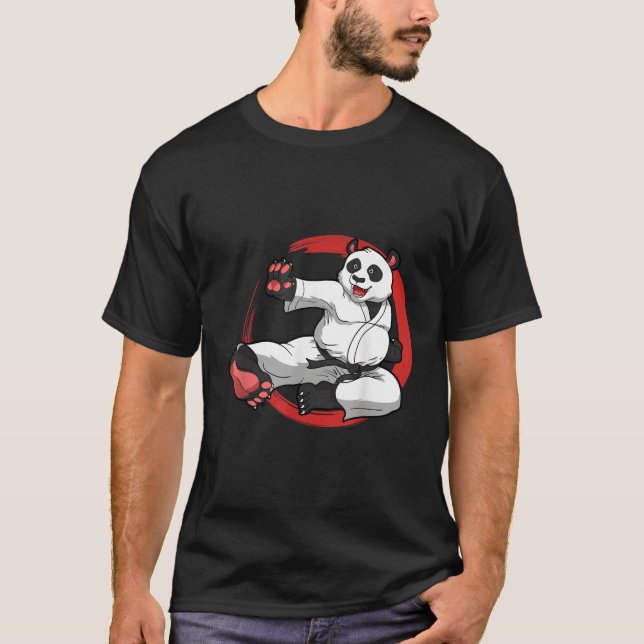Karate Panda Bear Karateka Trainee Instructor T-Shirt (Front)