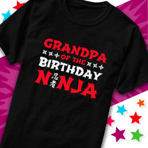 Karate Party Kids Grandpa of the Birthday Ninja T-Shirt