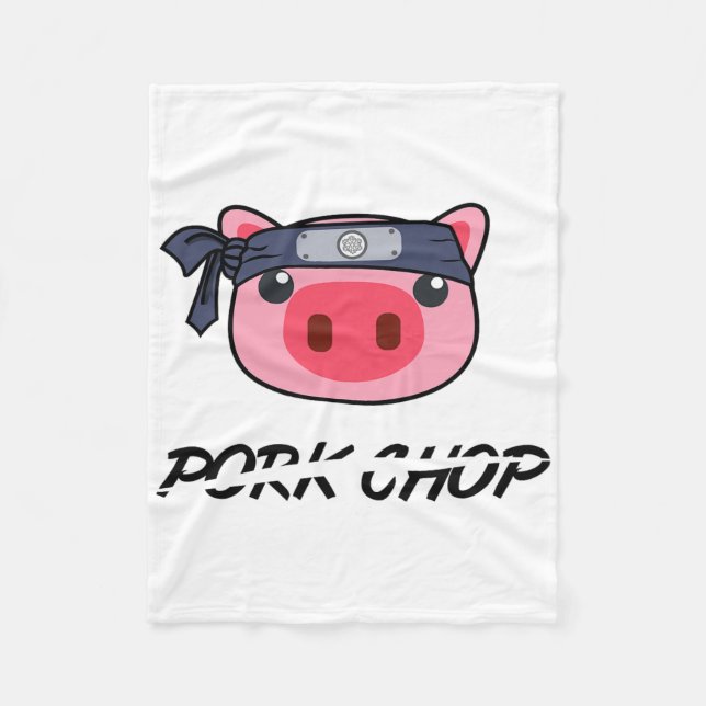Karate Pig Pork Chop Funny Gift  Fleece Blanket (Front)