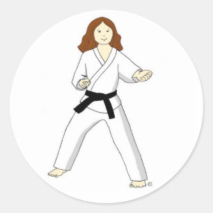 Karate Princess (brunette) Stickers