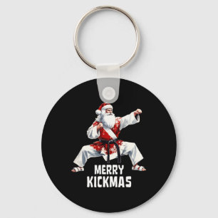 Karate Santa Claus Christmas Merry Kickmas Martial Keychain