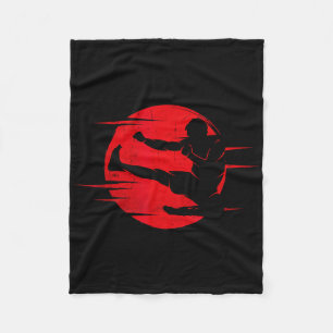 Karate Shadow Judo Martial Arts Japan Kung Fu Taek Fleece Blanket