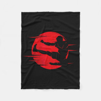 Karate Shadow Judo Martial Arts Japan Kung Fu Taek Fleece Blanket