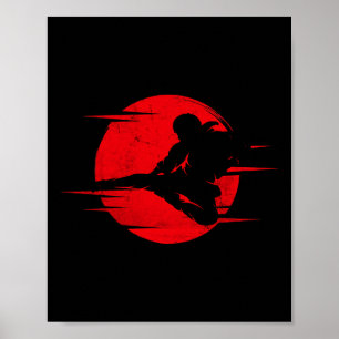 Karate Shadow Judo Martial Arts Japan Kung Fu Taek Poster