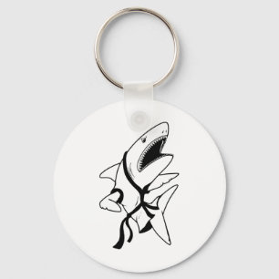 Karate Shark Funny Shark Wearing Karate Gi Shark L Keychain