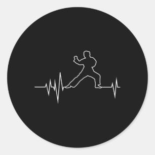 Karate Shirts Sports Martial Arts Men Women Kids Classic Round Sticker