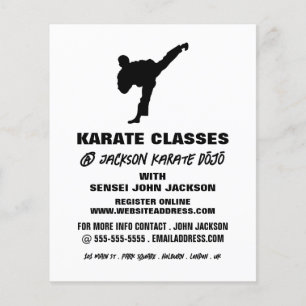Karate Silhouette, Karate Class Advertising Flyer
