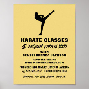 Karate Silhouette, Karate Class Advertising Poster