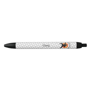 Karate Silhouette Rising Sun with Name Modern Chic Blue Ink Pen