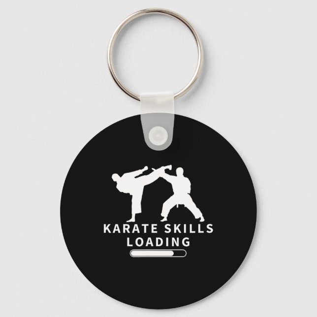 Karate Skills Loading Funny Karateka  Keychain (Front)