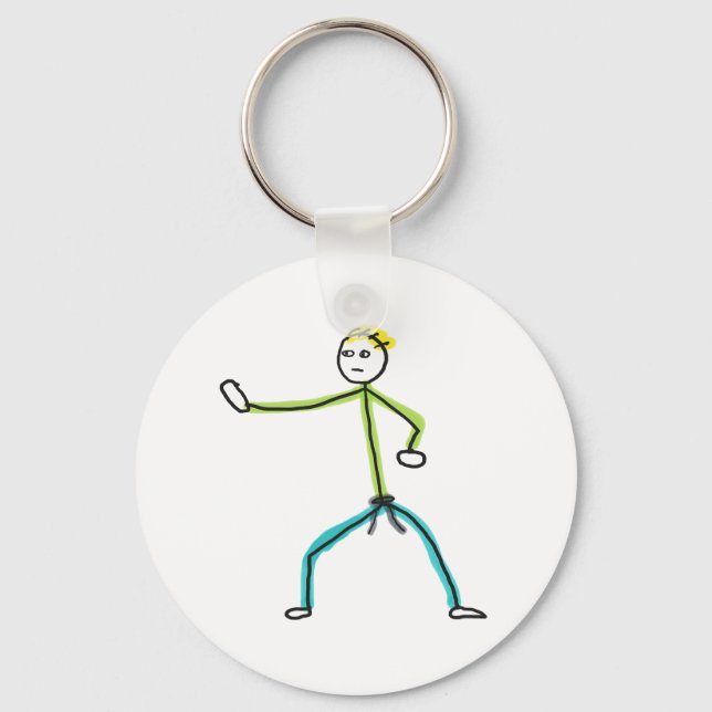 Karate Stickman Keychain (Front)