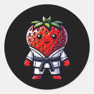 Karate Strawberry Fun Design For Martial Arts Love Classic Round Sticker