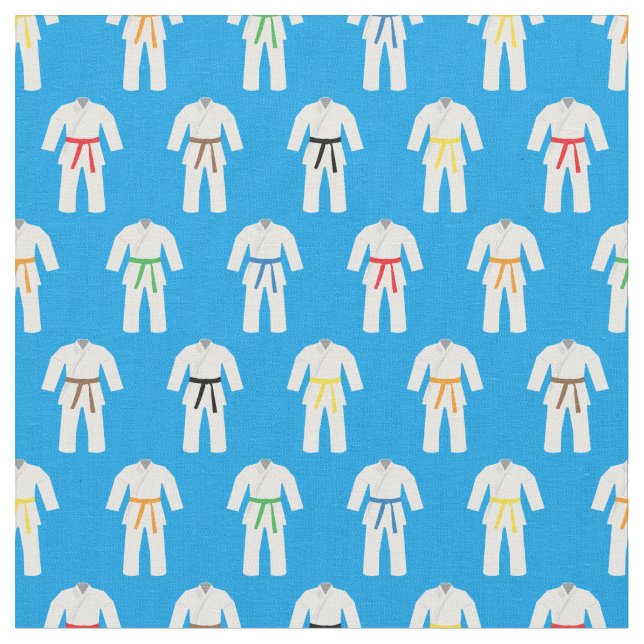 Karate Suits Martial Arts Pattern Fabric (Close Up)