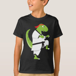 Karate T-rex Cool Cute Dinosaur Fighter Halloween  T-Shirt