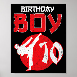 Karate Taekwondo 10 Years Old Birthday Martial Art Poster