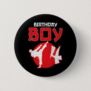 Karate Taekwondo 4 Years Old Birthday Martial Arts 2 Inch Round Button