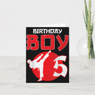 Karate Taekwondo 5 Years Old Birthday Martial Arts Card
