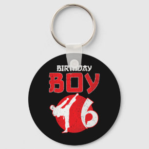 Karate Taekwondo 6 Years Old Birthday Martial Arts Keychain