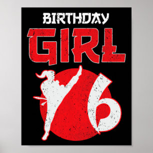 Karate Taekwondo 6 Years Old Birthday Martial Arts Poster