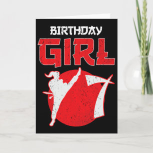 Karate Taekwondo 7 Years Old Birthday Martial Arts Card