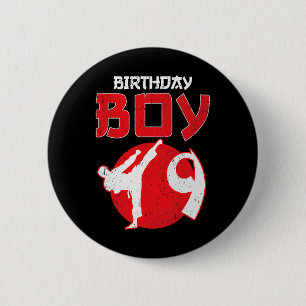 Karate Taekwondo 9 Years Old Birthday Martial Arts 2 Inch Round Button