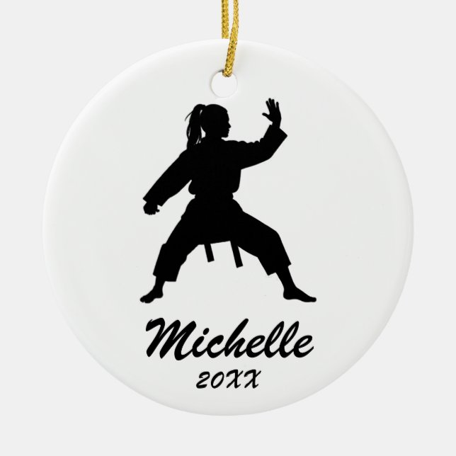 Karate / Taekwondo / judo Personalized Christmas  Ceramic Ornament (Front)