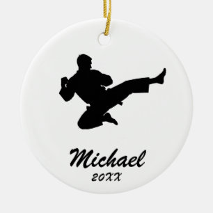 Karate / Taekwondo / judo Personalized Christmas Ceramic Ornament