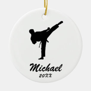 Karate / Taekwondo / judo Personalized Christmas Ceramic Ornament