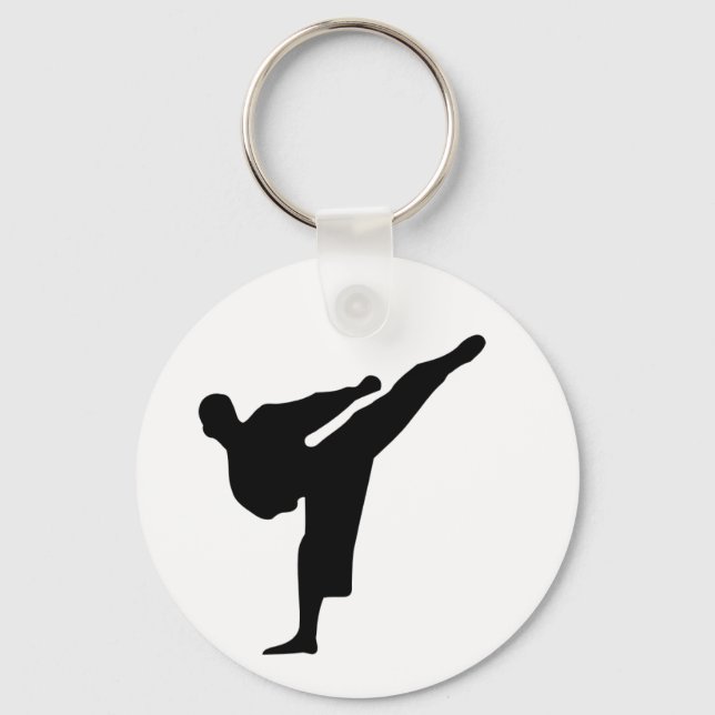 Karate / Taekwondo Kick Button Keychain (Front)