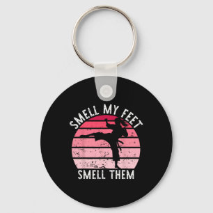 Karate Taekwondo Smell My Feet Smell Them Girl Wom Keychain