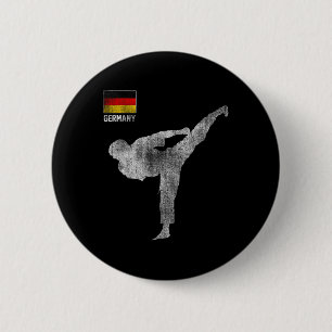 Karate Team Martial Arts Mma Kick Germany German V 2 Inch Round Button