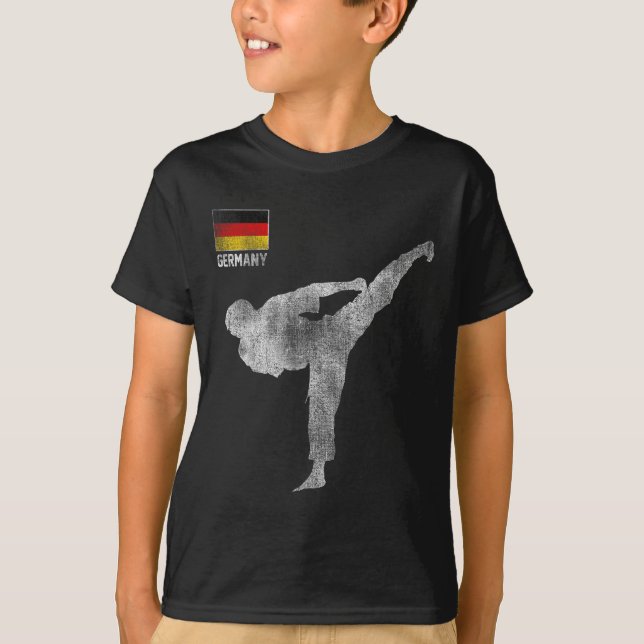 Karate Team Martial Arts Mma Kick Germany German V T-Shirt (Front)