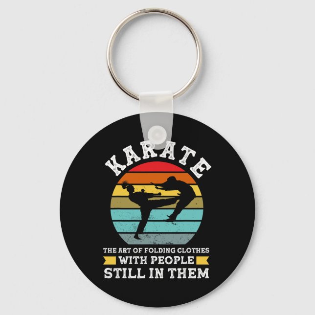 Karate The Art Of Folding Clothes Martial Arts  Keychain (Front)