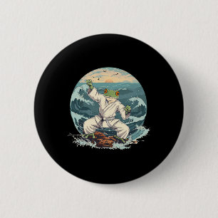 Karate Toad Taekwondo Beach Sunset Martial Arts To 2 Inch Round Button
