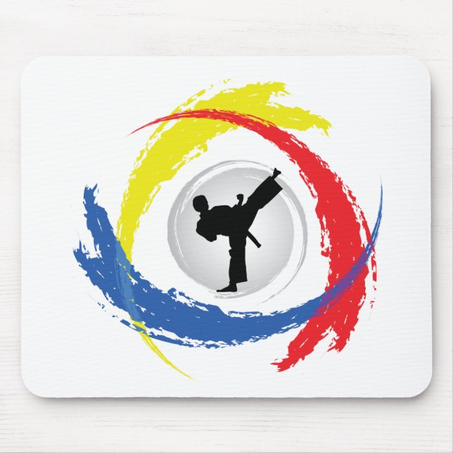 Karate Tricolor Emblem Mouse Pad (Front)
