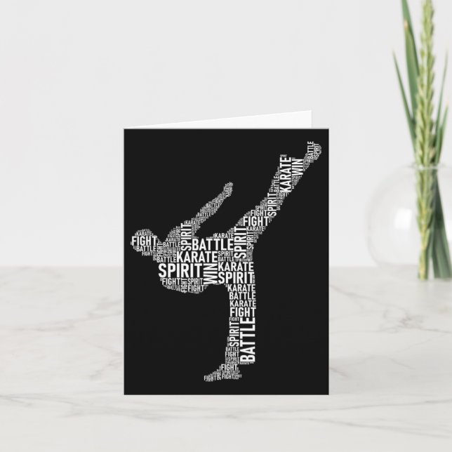 Karate Typography - Martial Arts Coach Comt Self D Card (Front)