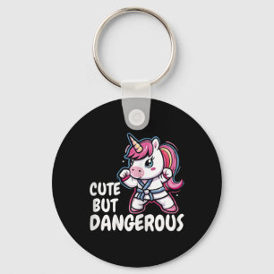 Karate Unicorn Cute But Dangerous Funny Martial Ar Keychain