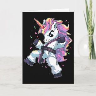 Karate Unicorn Girl Martial Arts Taekwondo Kickbox Card